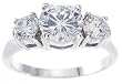 925 Sterling Silver 3 Stone CZ Ring
