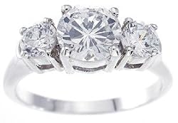 925 Sterling Silver Brilliant-Cut 3 Stone CZ Ring- SIZE 7