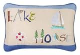 Embroidered Throw Pillow Lake House - 8 x 12