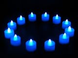 PK Green Set of 12 BLUE LED Candles / Mood Lights for Festivals, Decoration, ...