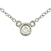 Round Bezel Solitaire Diamond Pendant on Chain .20cttw