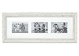 5x7 Antiquity Three Photo Wall Frame WHITE 10 X 20 Collage Frame