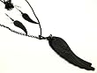 Fallen Angel Wings Necklace and Earrings Set - black