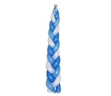Havdalah 6 Braided Candle Blue and White Judaica