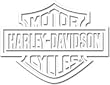 Harley Logo (White) 10" x 13" Oversized Decal