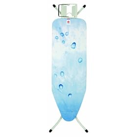 Brabantia Ironing Board with Steam Iron Rest, Size B, 124 x 38cm, 22mm Ivory Frame, Ice Water Cover