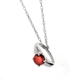 10K WG January Birthstone Small Ring Charm - Garnet