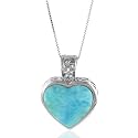 Sterling Silver Pendant with 8.00 Carat Larimar Stone and 18" Chain