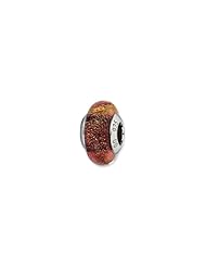Sterling Silver Orange/Gold Italian Murano Charm