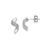9ct White Gold 005 Ct Diamond Twist Stud Earrings
