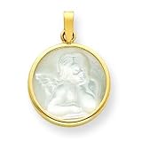 14k Small Mother of Pearl Angel Pendant
