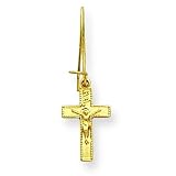 14k Kidney Wire Crucifix Earrings