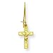 14k Kidney Wire Crucifix Earrings