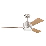 Kichler 300017BSS Celino 2 Light 3 Blade Ceiling Fan in Brushed Stainless Steel with Cased Opal glass