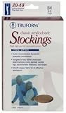TRUFORM Therapeutic Compression Stocking Thigh High Closed Toe 30-40 mmHg Medium Beige