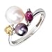 9ct Pearl & Coloured Stone Ring G2221729