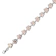 Sterling Silver Bracelet in Lab Created Opal -12mm Plumeria - Length: 7.5 in