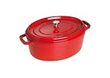 Staub 1103306 Cocotte 33 cm oval, Bräter aus Gusseisen, kirschrot