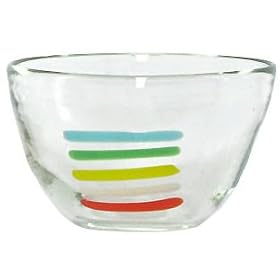 Hand Blown Glass Contemporary Art Style Small Salad Bowl 4 H Set 4