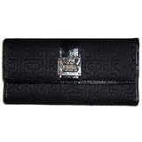 Women's Liz Claiborne Checkbook Wallet Black Heritage Mosaic Flats