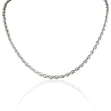 Italian Sterling Silver 2 MM Thick Rope Chain Necklace 16