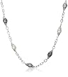 Sterling Silver White w/ Dyed Black and Gray Freshwater Cultured Pearl Necklace, 38"