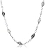 Sterling Silver White w/ Dyed Black and Grey Freshwater Cultured Pearl Necklace, 38