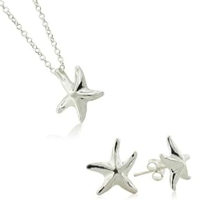 Click to buy Maine Wedding Venues: Designer Inspired Elsa Peretti Starfish Sterling Silver Earrings & Pendant Setfrom Amazon!