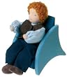 Handmade Doll House Armchair, Blue