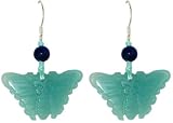 Crimson Rose Amazonite Hand Carved Butterfy Drop Earrings