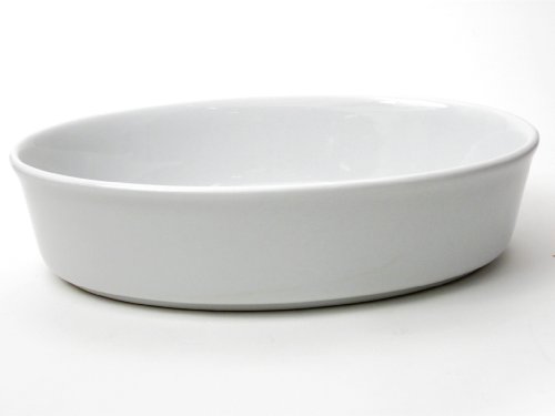 Kitchen Supply 8084 White Porcelain Oval Baker 11 Inch