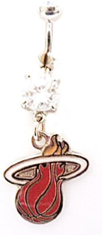 Miami Heat NBA Basketball Sports Dangle Belly Ring Body Jewelry