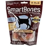 SmartBones Peanut Butter Rawhide Alternative Bone Dog Treat mini 9-oz bag 16-count