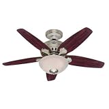 Factory Reconditioned Hunter HR21332 Five Minute Fan 44 in Brushed Nickel Ceiling Fan with Light 31qewmpXrmL. SL160 Factory Reconditioned Hunter HR21332 Five Minute Fan 44 in Brushed Nickel Ceiling Fan with Light