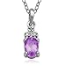 Platinum Plated Sterling Silver Amethyst and title=