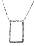 Rectangular Shape Pave CZ Necklace
