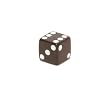 Opaque 12mm 6-sided Square Edge Dice, Black with White