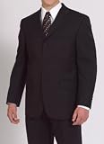 Oscar De La Renta Black Stripe 3-Button Suit with Perfect Press Technology Fabric