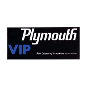 1966 PLYMOUTH VIP FURY Owners Manual User Guide