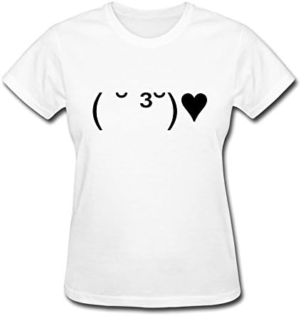 PTCY Women's Customize T-shirt Vintage Kiss Cute Face XXL White