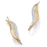 Diamond Accent 10k Gold Tutone Ear Pins