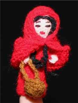 Childrens Toyshop  Toys : Finger Puppet Educational Toy Hand Knit Soft Wool FP_REDRHOOD
