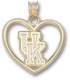 Kentucky Wildcats Solid 10K Gold ''UK'' Heart Pendant
