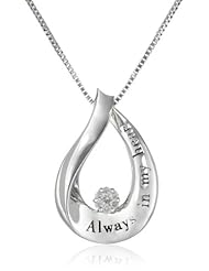 "Always In My Heart" Sentiment Diamond Pendant Necklace, 18"