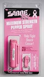 SABRE RED Compact Pepper Spray with Pink Key Case