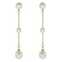 18k Yellow Gold Fresh Water White Pearl Earrings - JewelryWeb
