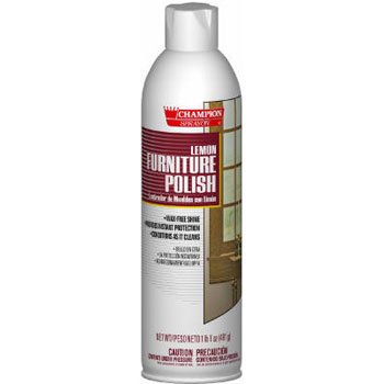 Chase Products Champion Sprayon Furniture Polish, Lemon, 17oz, Aerosol - 12 cans.