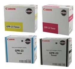 Canon GPR-23 OEM Genuine Toner Cartridge Combo for Canon Image Runner C2550, C2880, C3380 Printer (BCMY One Each: 0452B003AA, 0453B003AA, 0454B003AA, 0455B003AA,