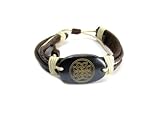Celtic Triquetra Knots Leather Bracelet with Adjustable Cord