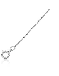 1 mm, 14 Karat White Gold, solid link rope chain - 20